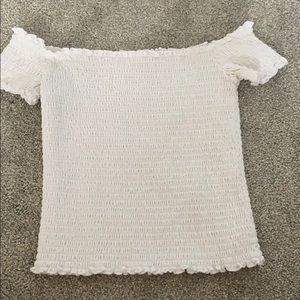 hollister white off the shoulder top